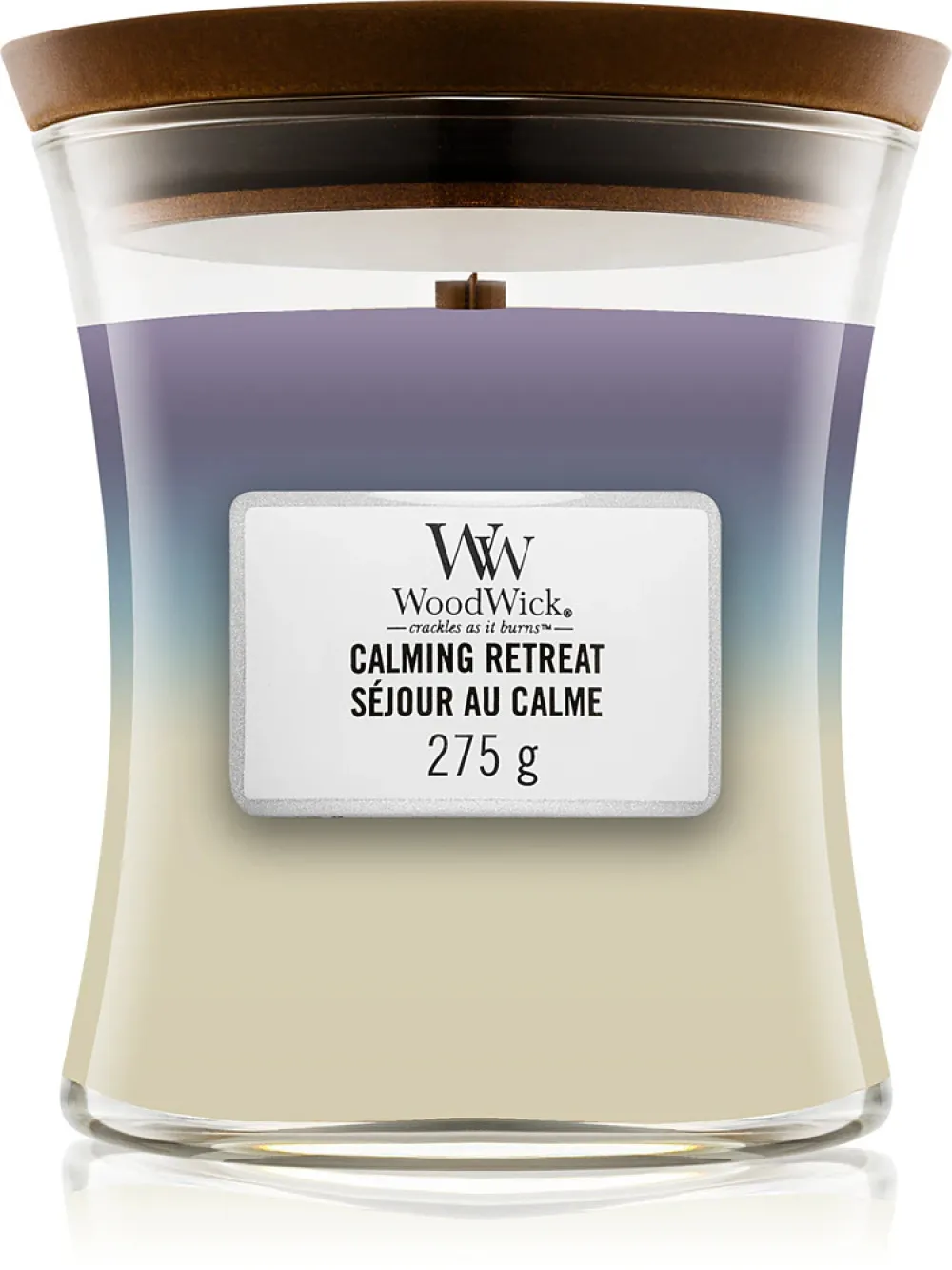 Candela profumata WoodWick Calming Retreat con stoppino in legno 609,5 g