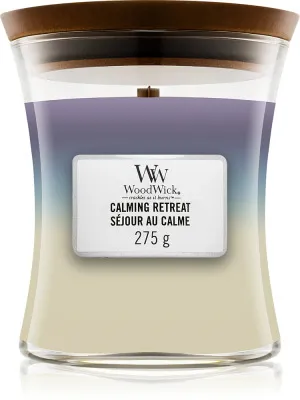 WoodWick Candela profumata WoodWick Calming Retreat con stoppino in legno per donne