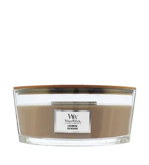 Candela profumata WoodWick Cashmere con stoppino in legno 453,6 g