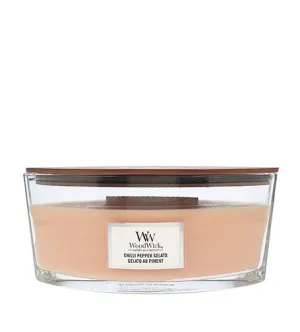 Candela profumata WoodWick Chilli Pepper Gelato con stoppino in legno 453,6 g