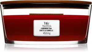 Candela profumata WoodWick Cinnamon Chai con stoppino in legno 453,6 g