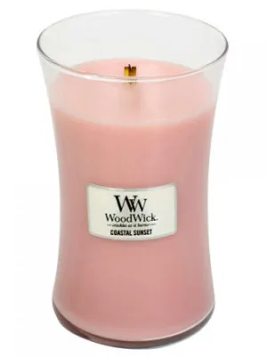 Candela profumata WoodWick Coastal Sunset con stoppino in legno 609,5 g