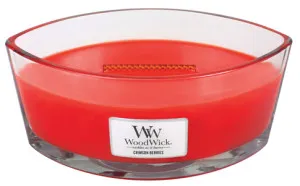 Candela profumata WoodWick Crimson Berries con stoppino in legno 453,6 g