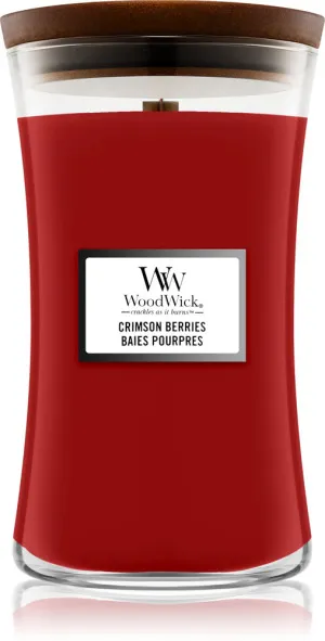 WoodWick Candela profumata WoodWick Crimson Berries con stoppino in legno per donne