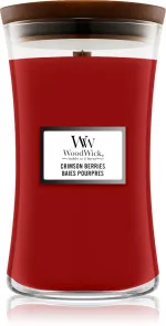 Candela profumata WoodWick Crimson Berries con stoppino in legno 275 g