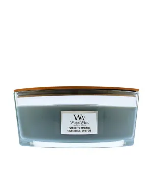 Candela profumata WoodWick Evergreen Cashmere con stoppino in legno 453,6 g