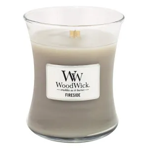 Candela profumata WoodWick Fireside con stoppino in legno 275 g