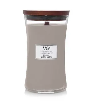 Candela profumata WoodWick Fireside con stoppino in legno 609,5 g