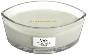 Candela profumata WoodWick Fireside con stoppino in legno 453,6 g