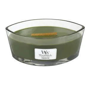 Candela profumata WoodWick Frasier Fir con stoppino in legno 453,6 g