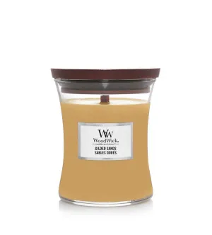 Candela profumata Woodwick Gilded Sands con stoppino in legno 275 g