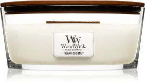 Candela profumata WoodWick Island Coconut con stoppino in legno 453,6 g