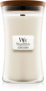 Candela profumata WoodWick Island Coconut con stoppino in legno 609,5 g