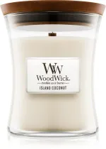 Candela profumata WoodWick Island Coconut con stoppino in legno 609,5 g