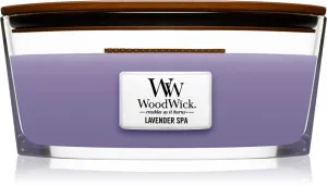 Candela profumata WoodWick Lavender Spa con stoppino in legno 453,6 g