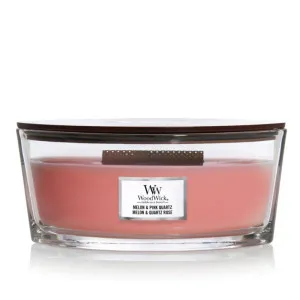 Candela profumata WoodWick Melon & Pink Quartz con stoppino in legno 453,6 g