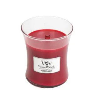 Candela profumata WoodWick Pomegranate con stoppino in legno per donne