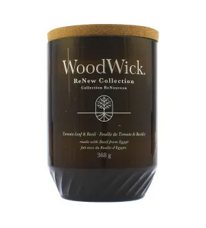 Candela grande WoodWick ReNew Tomato Leaf & Basil 368 g