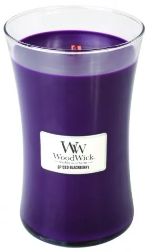 Candela profumata WoodWick Spiced Blackberry con stoppino in legno 609,5 g
