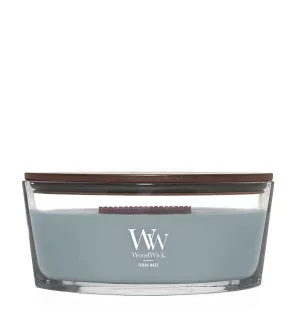 Candela profumata WoodWick Terra Haze con stoppino in legno 453,6 g