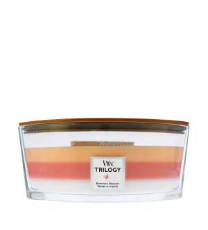 Candela profumata con stoppino in legno WoodWick Trilogy Blooming Orchard 453,6 g