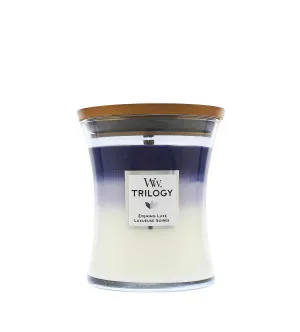 Candela profumata WoodWick Trilogy Evening Luxe con stoppino in legno 275 g