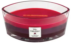 WoodWick Trilogy Sun Ripened Berries candela profumata con stoppino in legno 453,6 g