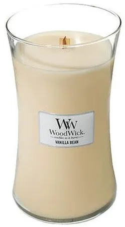 Candela profumata WoodWick Vanilla Bean con stoppino in legno per donne