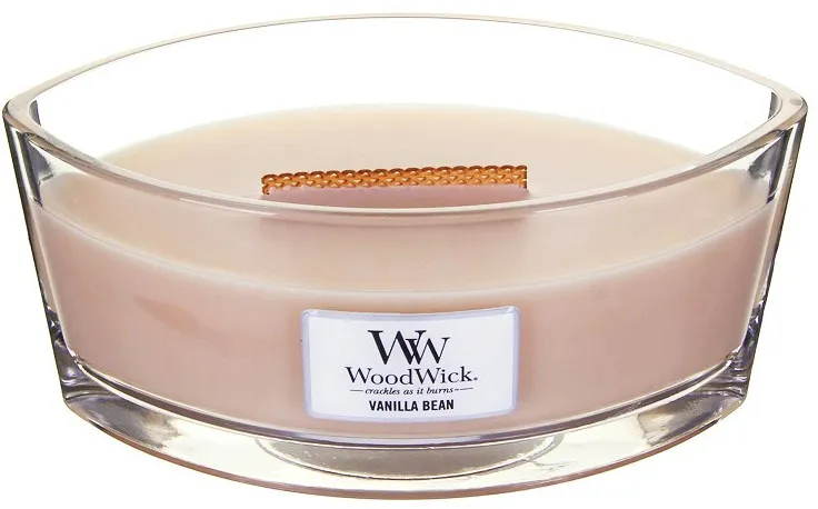 Candela profumata WoodWick Vanilla Bean con stoppino in legno per donne