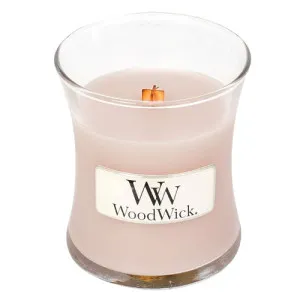 Candela profumata WoodWick Vanilla & Sea Salt con stoppino in legno per donne