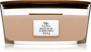 Candela profumata WoodWick Vanilla & Sea Salt con stoppino in legno 453,6 g