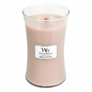 Candela profumata WoodWick Vanilla & Sea Salt con stoppino in legno 609,5 g