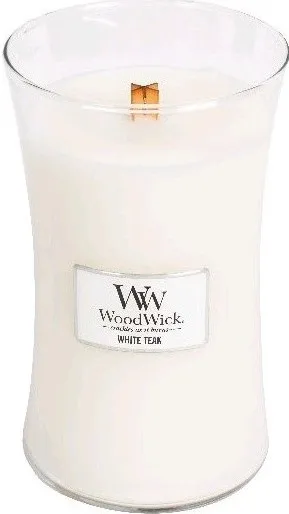Candela profumata WoodWick White Teak con stoppino in legno per donne