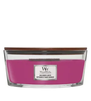 Candela profumata WoodWick Wild Berry & Beets con stoppino di legno 453,6 g