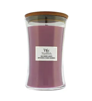 Candela profumata WoodWick Wild Berry & Beets con stoppino in legno 609,5 g