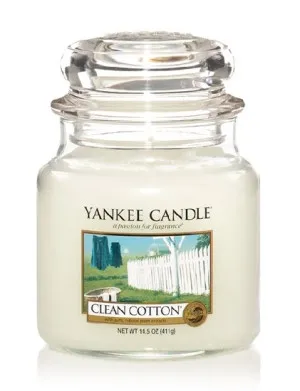 Candela profumata Yankee Candle Clean Cotton 411 g