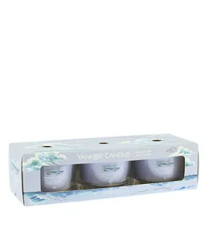 Yankee Candle Ocean Air candela votiva in vetro 3 x 37 g