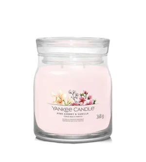 Yankee Candle Pink Cherry & Vanilla candela signature media 368 g