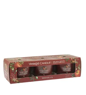 Yankee Candle Red Apple Wreath candela votiva in vetro 3 x 37 g