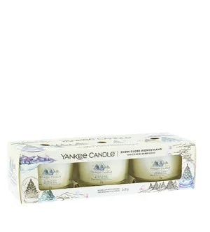 Yankee Candle Snow Globe Wonderland candela votiva in vetro 3 x 37 g