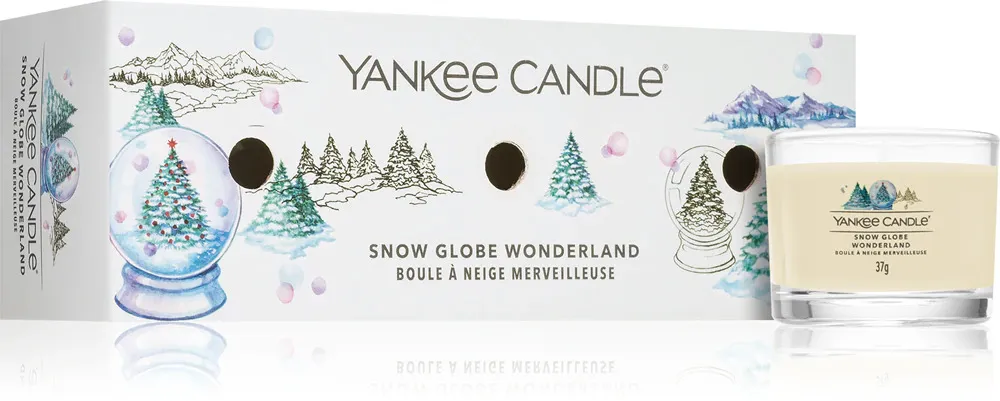 Snow Globe Wonderland candela votiva in vetro 3 x 37 g 3x37 g