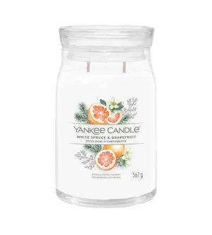 Yankee Candle White Spruce & Grapefruit signature candela grande 567 g