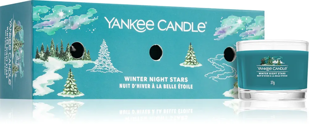 Winter Night Stars candela votiva in vetro 3 x 37 g 3x37 g