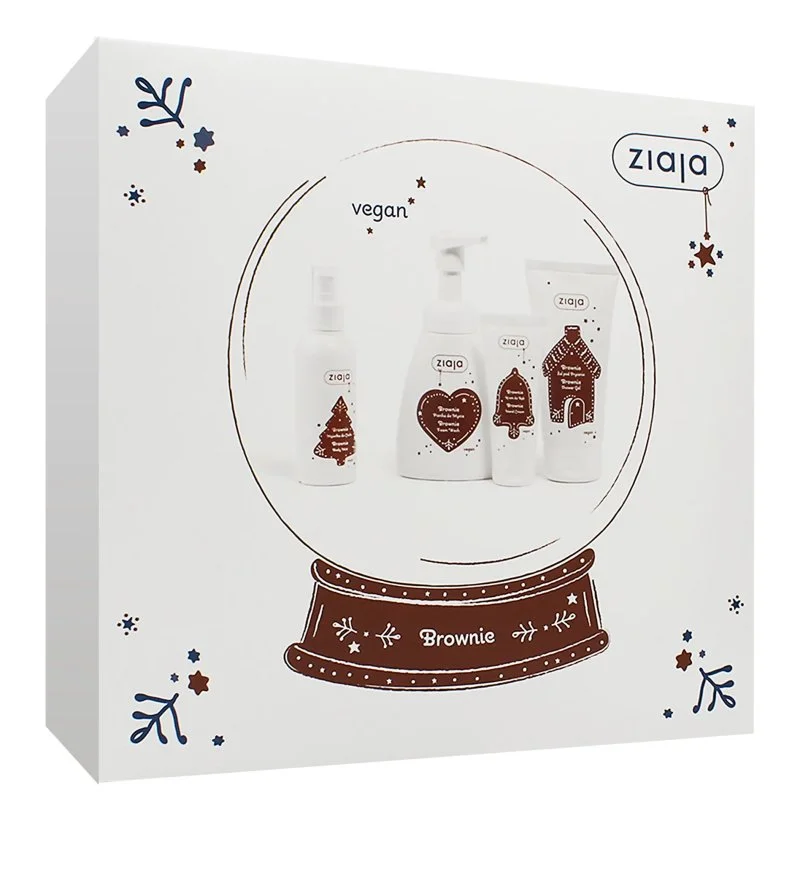 Brownie cofanetto regalo gel doccia 160 ml + sapone mani in mousse 250 ml + crema mani 50 ml + spray corpo