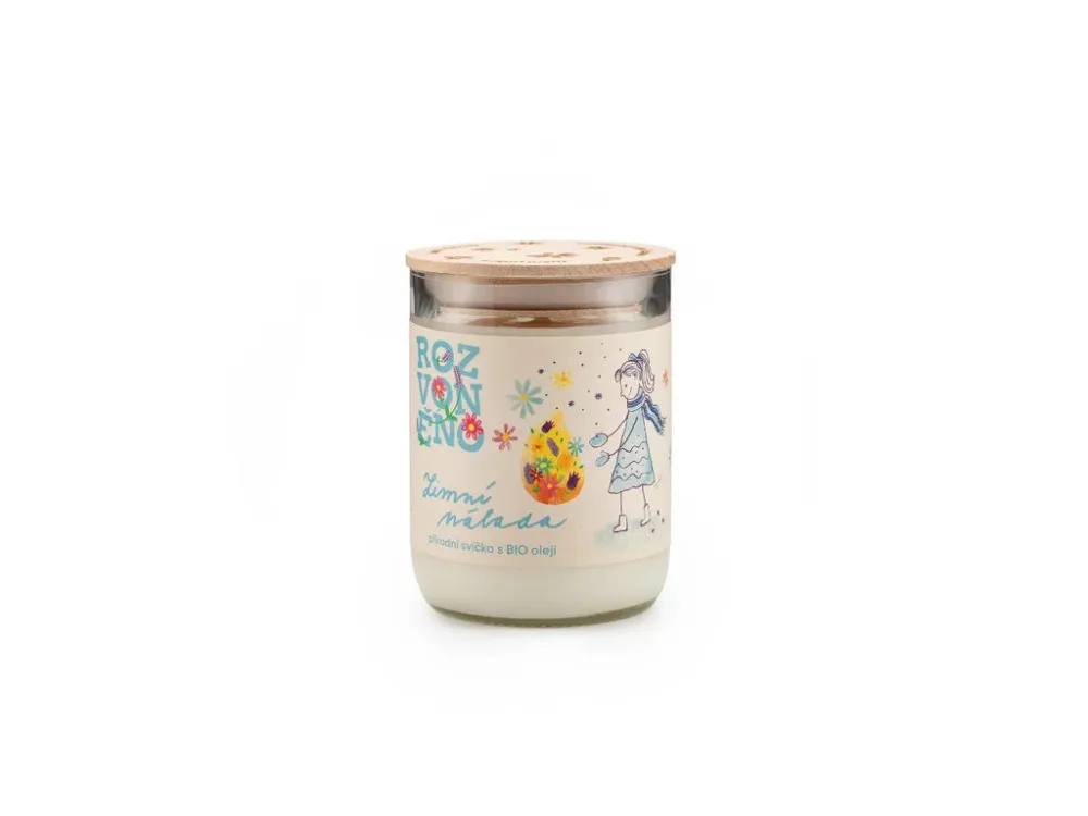 Rozvoněno WINTER HOPE - candela naturale con arancia, chiodi di garofano e cannella BIO, 300 ml