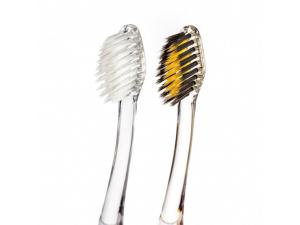 Spazzolino da denti con oro e carbone attivo blu - medio