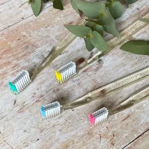 Officina Naturae Spazzolino da denti (morbido) Verde - non irrita le gengive o lo smalto dei denti