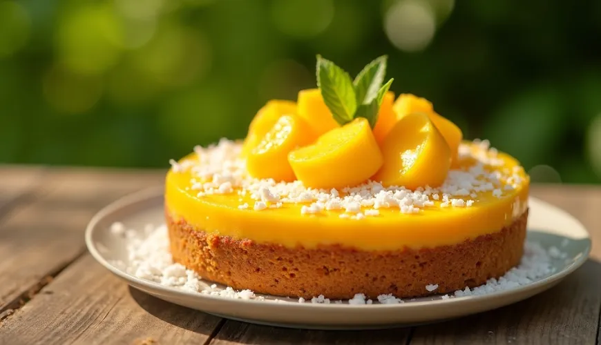 La torta al mango senza cottura è il dessert ideale per le feste estive.