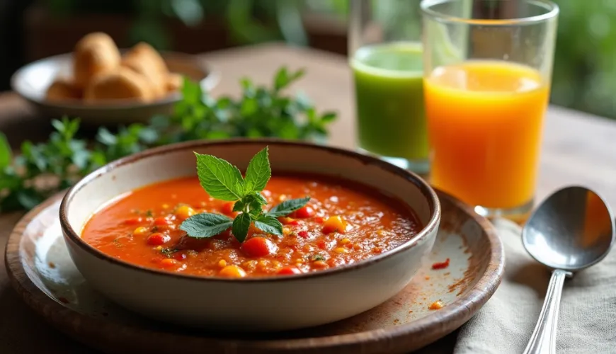 Scoprite la magia della zuppa di pomodori arrostiti fatta in casa, ricca di sapore.