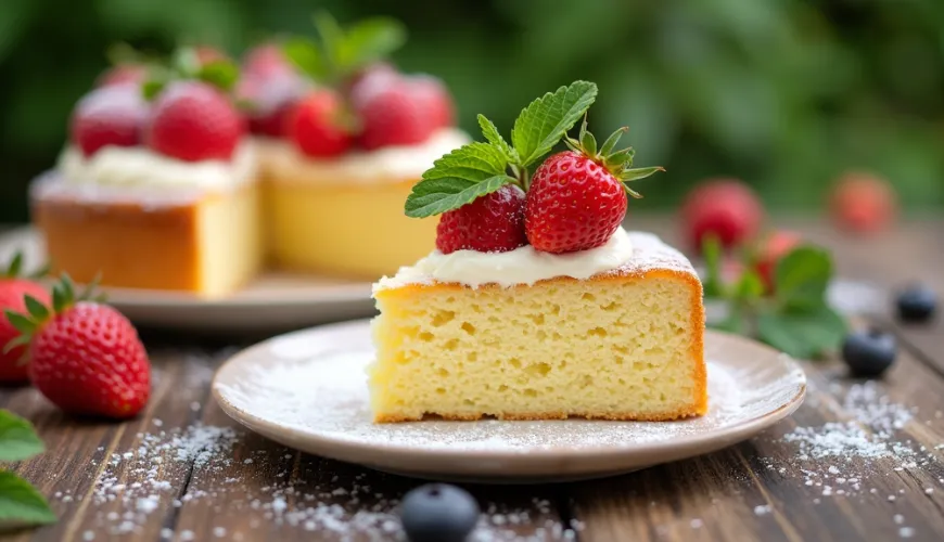 La torta soffice alla panna è il perfetto compagno dolce dell'estate.
